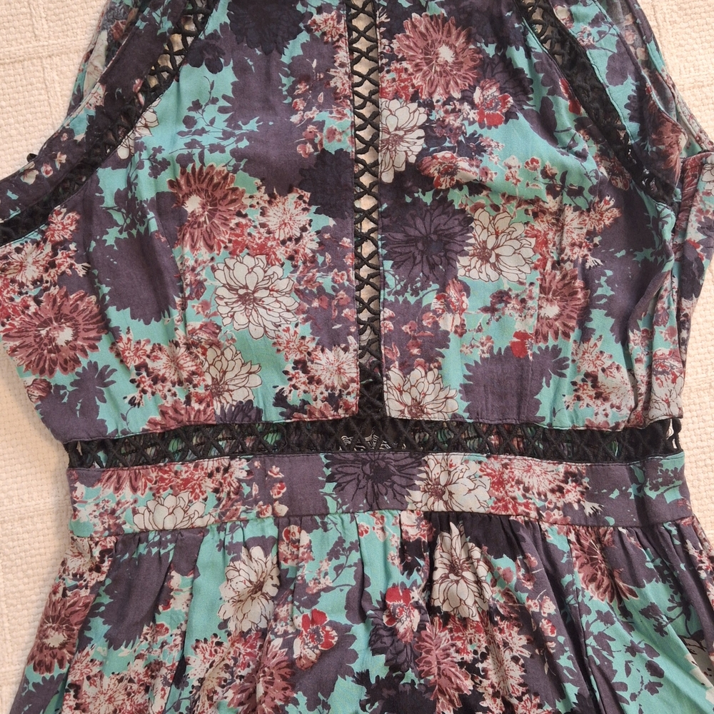Angie Teal and Pink Floral Dress